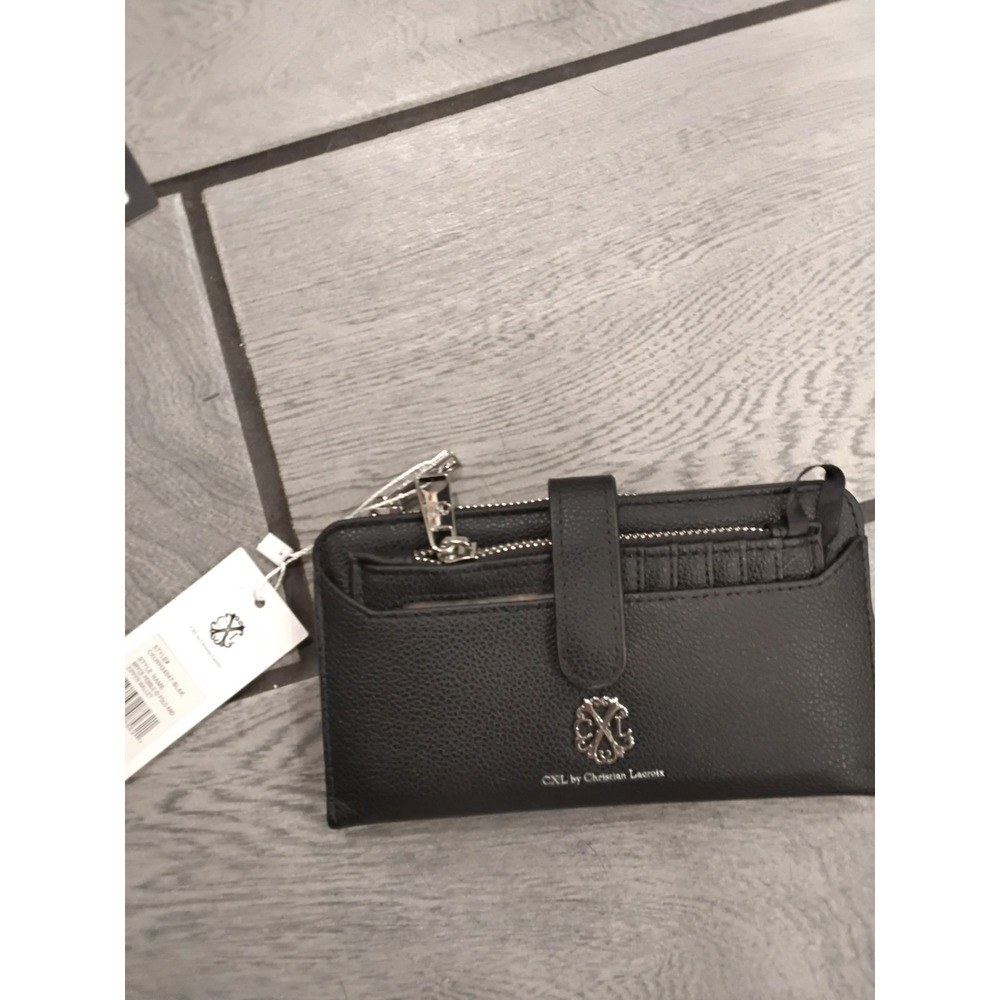 CXL by Christian Lacroix Bryce Pebble Bifold Zipper Wallet Black CALWH24047-BLAK